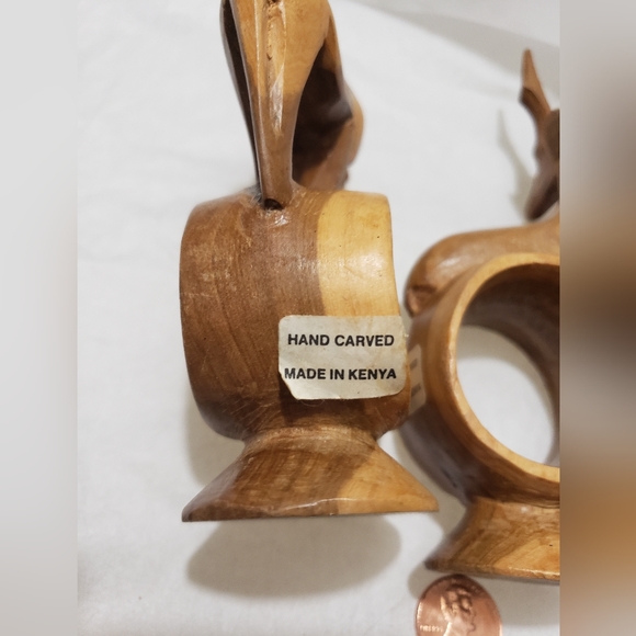 Hand Carved Wooden African Safari Animal Napkin Decor - Picture 4 of 4